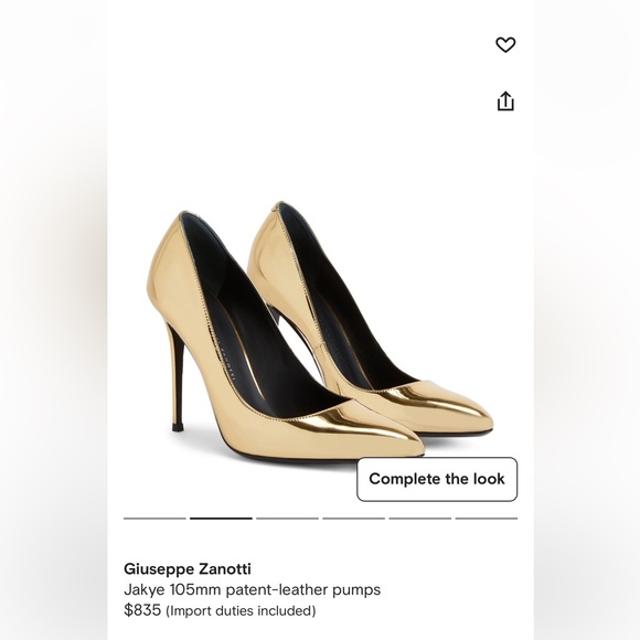 Giuseppe Zanotti Gold Patent Leather Pointed Toe Pumps Size 39 - Picture 12 of 14